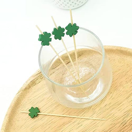 Shamrock Cocktail Picks, 3 Leaf Clover (100pcs)
