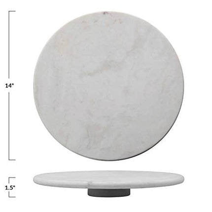 Creative Co-Op Marble, White Lazy Susan