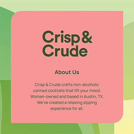 Crisp & Crude | Gold Fashioned | Canned Non Alcoholic Cocktail | Botanicals | Low Calorie, Low Sugar, Vegan, Keto, Gluten Free, Safe to Drink While Pregnant | 4 Cans | 8.45 Fl Oz Each