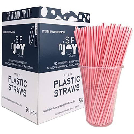 [500] Cocktail Straws Stirrers, Individually Wrapped (Paper Wrapped), These are 5.75" BPA Free Disposable Colored Cocktail/Coffee Stir Sticks.