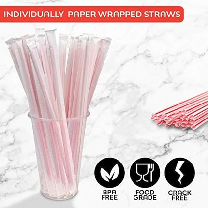 [500] Cocktail Straws Stirrers, Individually Wrapped (Paper Wrapped), These are 5.75" BPA Free Disposable Colored Cocktail/Coffee Stir Sticks.
