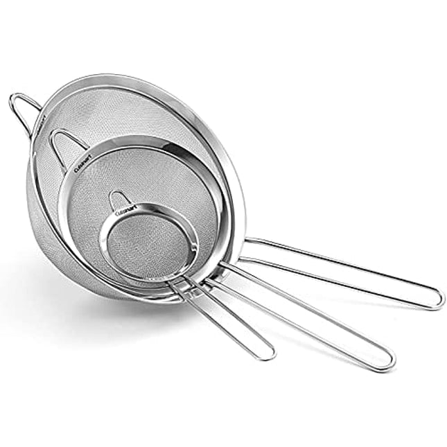 Cuisinart CTG-00-3MS Set of 3 Fine Set of Mesh Strainers, Stainless Steel, Pack of 3