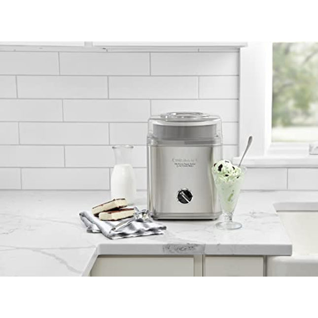 Ice Cream Maker by Cuisinart, Ice Cream and Frozen Yogurt Machine, 2-Qt. Double-Insulated Freezer Bowl, Silver, ICE30BC