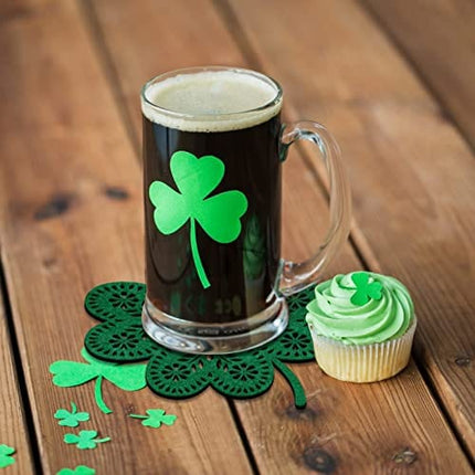 Non-Woven Green Shamrock Coasters St. Patrick's Day Drink Coasters (24 Pack)