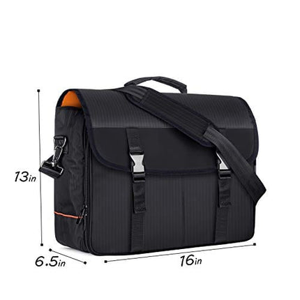CURMIO Bartender Kit Travel Bag with Padded Compartments for Wine Bottles, Messenger Bag for Bar Tools Set, Perfect for Home Indoor Outdoor Patio Party, Black (Bag ONLY, Patent Pending)
