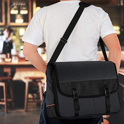 CURMIO Bartender Kit Travel Bag with Padded Compartments for Wine Bottles, Messenger Bag for Bar Tools Set, Perfect for Home Indoor Outdoor Patio Party, Black (Bag ONLY, Patent Pending)