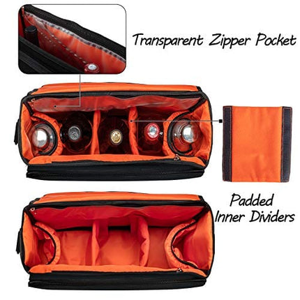 CURMIO Bartender Kit Travel Bag with Padded Compartments for Wine Bottles, Messenger Bag for Bar Tools Set, Perfect for Home Indoor Outdoor Patio Party, Black (Bag ONLY, Patent Pending)