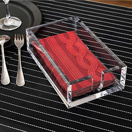 CY craft Acrylic Guest Towel Napkin Holder,Clear Bathroom Paper Hand Towels Storage Tray Modern Buffet Napkin Caddy,Fancy Flat Napkin Holders For Kitchen or Dining Room,9 x 5x 2.5 Inch,Pack of 1