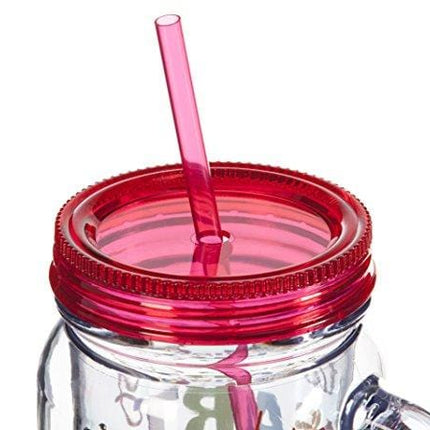 Cypress Home It Takes A Big Heart To Help Shape Little Minds 20 Oz DoubleWall Acrylic Insulated Mason Jar With Straw Teacher Appreciation Gift 3.5” x 5” x 6.25”