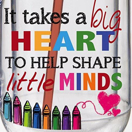 Cypress Home It Takes A Big Heart To Help Shape Little Minds 20 Oz DoubleWall Acrylic Insulated Mason Jar With Straw Teacher Appreciation Gift 3.5” x 5” x 6.25”