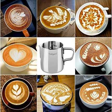 Dailyart Milk Frothing Jug Frothing Pitcher Espresso Steaming Pitcher Barista Tool Coffee Machine Accessory 304 (18/8) Stainless Steel 160ml