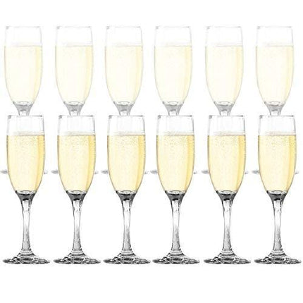 Dailyware Toasting Flutes (Set of 12), Elegant Style Glasses, Perfect for Special Occassions