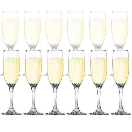 Dailyware Toasting Flutes (Set of 12), Elegant Style Glasses, Perfect for Special Occassions