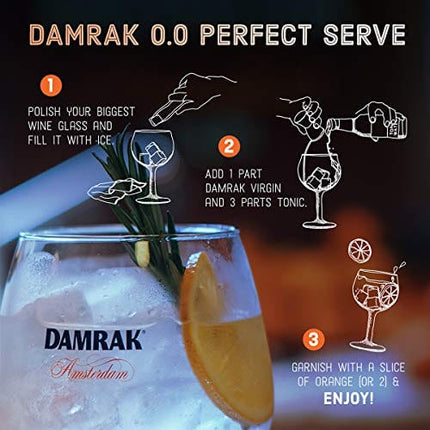 DAMRAK VIRGIN 0.0 – Non Alcoholic Distilled Spirit – Highest Rated Citrus-Forward Gin Mocktails – Mix Delicious Non Alcoholic Cocktails
