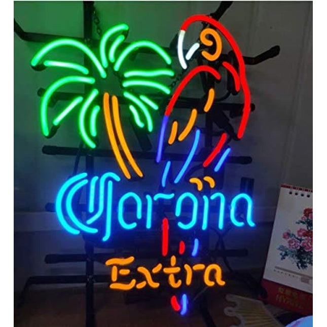 Parrot Lady Luck Metal Frame Neon Sign 42X32CM Real Glass Neon Sign Light for Beer Bar Pub Garage Room