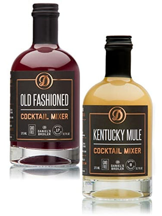 Daniel’s Broiler Cocktail Mixer Collection: Old Fashioned & Kentucky Mule. Straight from our Steakhouse. Just Add Spirits & Garnish, Craft Cocktail Mixers made in Small Batches (2/375 ml bottles)