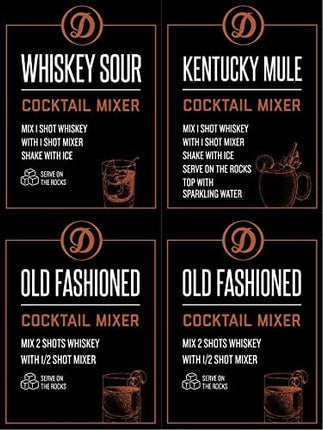 Daniel’s Broiler, Cocktail Mixer Collection: Whiskey Sour, Old Fashioned, Kentucky Mule & Lavender Martini. Craft Cocktail Mixers made in Small Batches (4/375 ml bottles)