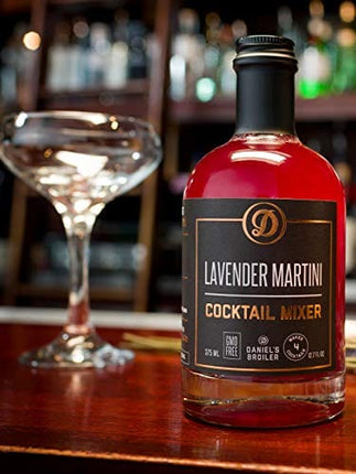 Daniel’s Broiler, Lavender Martini Cocktail Mixer, Straight from our Steakhouse, Just Add Spirits & Garnish, Small Batch Craft Cocktails made with Lavender, Lemon, Cranberry & Organic Sugar (375 ml)