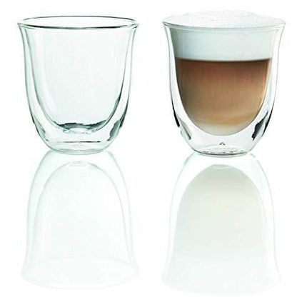 DeLonghi Double Walled Thermo Cappuccino Glasses, 6 fl oz, Set of 2 -