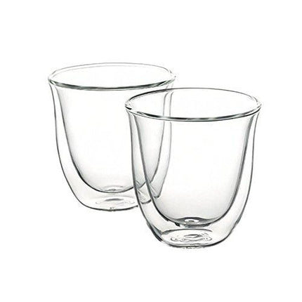 DeLonghi Double Walled Thermo Cappuccino Glasses, 6 fl oz, Set of 2 -
