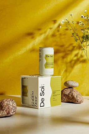 De Soi Golden Hour by Katy Perry - Sparkling Beverages Non-Alcoholic Drinks, Natural Botanicals, Adaptogen Drink, Lemon Balm, L-theanine, Vegan, Gluten-Free, Ready to Drink 4-pack cans (8 fl oz)