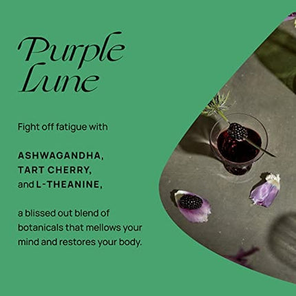 De Soi Purple Lune by Katy Perry - Sparkling Beverages Non-Alcoholic Drinks, Natural Botanical, Adaptogen Drink, Cherry, Ashwagandha, Green Tea, Vegan, Gluten-Free, Ready to Drink 4-pack cans (8 fl oz)