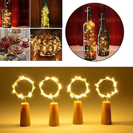 DealKits (6 Pack) Wine Bottle Cork Lights, 1 AAA Battery Operated LED Outdoor Indoor String Lights Warm White Fairy Lights for Bedroom, DIY, Party, Decoration, Christmas, Halloween, Wedding, 2.5ft