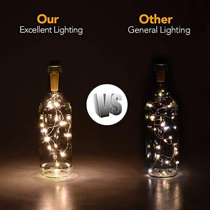 DealKits (6 Pack) Wine Bottle Cork Lights, 1 AAA Battery Operated LED Outdoor Indoor String Lights Warm White Fairy Lights for Bedroom, DIY, Party, Decoration, Christmas, Halloween, Wedding, 2.5ft