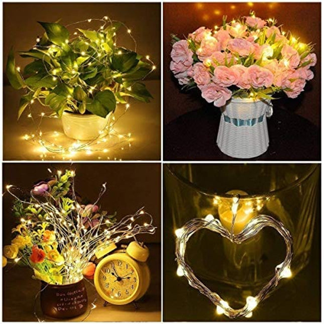 DealKits (6 Pack) Wine Bottle Cork Lights, 1 AAA Battery Operated LED Outdoor Indoor String Lights Warm White Fairy Lights for Bedroom, DIY, Party, Decoration, Christmas, Halloween, Wedding, 2.5ft