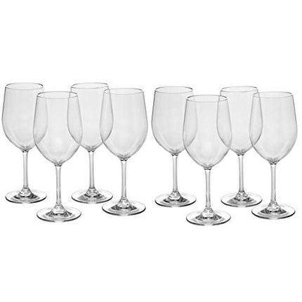 Unbreakable Stemmed Wine Glasses, 12oz- 100% Tritan- Shatterproof, Reusable, Dishwasher Safe Drink Glassware (Set of 8)- Indoor Outdoor Drinkware - Great Holiday and Wedding Gift