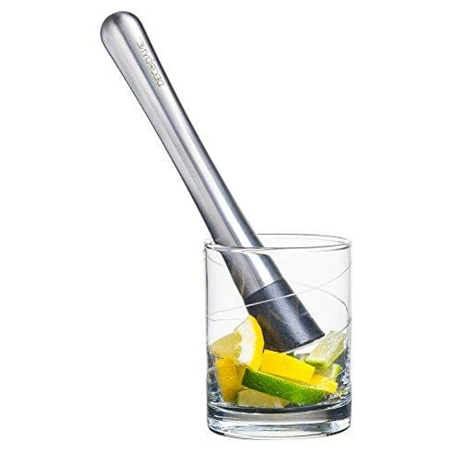 Cocktail Muddler - Stainless Steel - Grooved Nylon Head - Create Delicious Refreshing Cocktails by Decodyne.