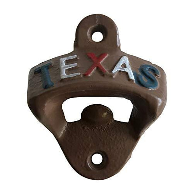 TEXAS Cast Iron Wall Mounted Bottle Opener Vintage Beer Bottle Opener Suitable for Bars Homes Hotels Garages