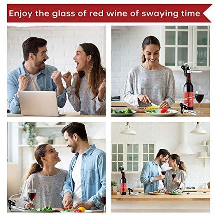 Wine Bottle Opener Rabbit Corkscrew Set-[2020 Upgraded] Demenades Wine Opener Kit With Foil Cutter,Wine Stopper And Extra Spiral,Professional Grade-Silver