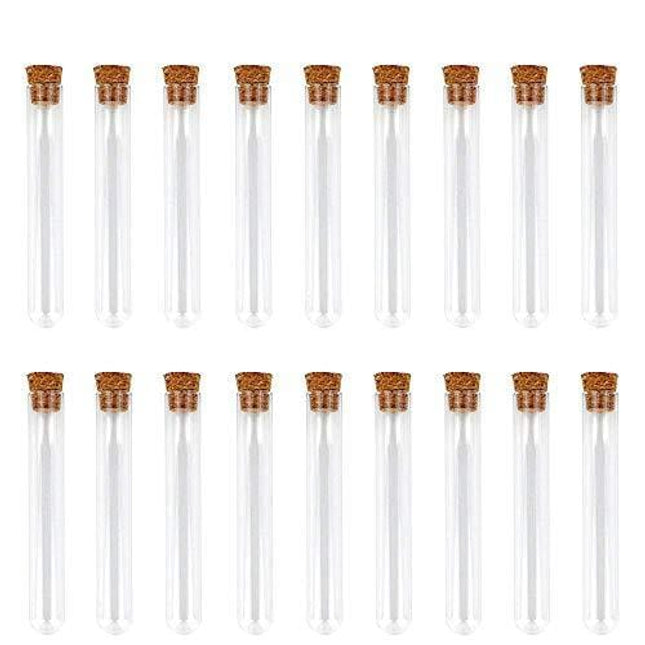 DEPEPE 30pcs 13ml Small Clear Glass Test Tubes with Cork Stoppers, 15×100mm