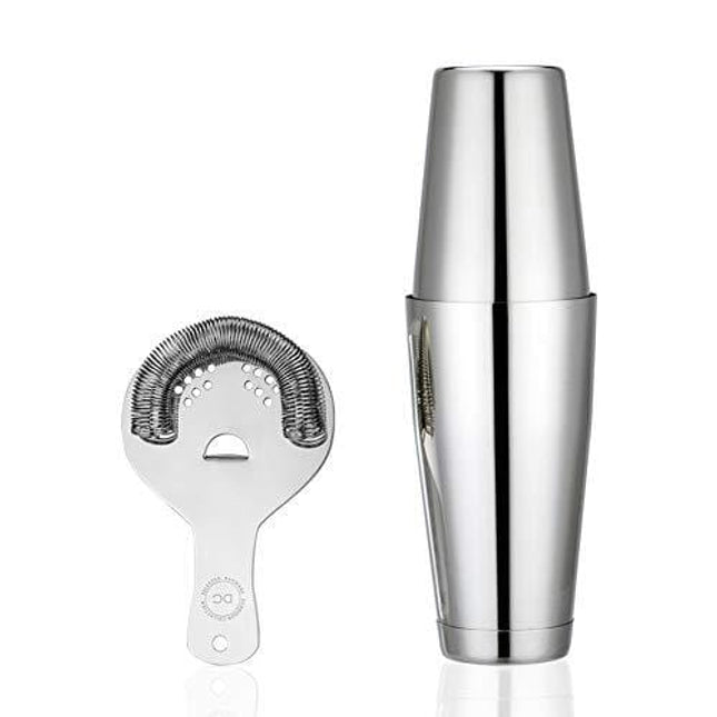 Boston Shaker Set: Weighted & Unweighted Martini Shaker With Hawthorne Strainer, 18/28oz Stainless Steel Cocktail Shaker, Professional Bartender Kits For Drink Mixing Mixology
