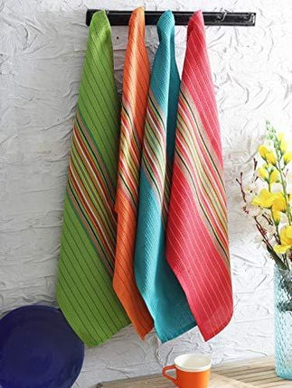 DG Collections Kitchen Dish Towels, 100% Natural Cotton, Set of 12 (16x28 Inches), Multi-Purpose Kitchen Towels, Very Soft, Highly Absorbent, Lint Free, Waffle Design Tea Towels for Kitchen Decor