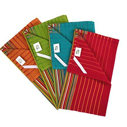 DG Collections Kitchen Dish Towels, 100% Natural Cotton, Set of 12 (16x28 Inches), Multi-Purpose Kitchen Towels, Very Soft, Highly Absorbent, Lint Free, Waffle Design Tea Towels for Kitchen Decor