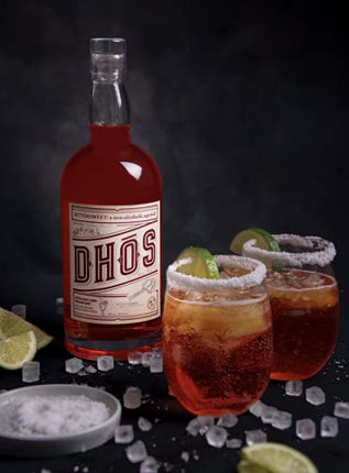 Dhos Bittersweet - Handcrafted Non-Alcoholic Aperitif With Flavors Of Rhubarb, Fruit & Bitter Herbs - Non-Alcoholic Spirit To Mix Delicious Mocktails - Keto-Friendly, Zero Sugar, Zero Proof - 750 ML