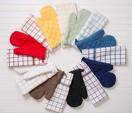 DII Basic Terry Collection Windowpane Dishcloth Set, 12x12, Aqua, 6 Piece