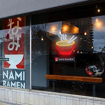 DIVATLA Unique Ramen Neon Sign with 3D Art, Powed by USB, Red Neon Sign Noodles with Dimmer for Shop, Restaurant，Wall decor