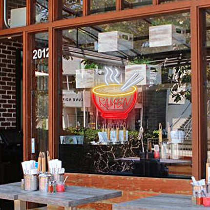 DIVATLA Unique Ramen Neon Sign with 3D Art, Powed by USB, Red Neon Sign Noodles with Dimmer for Shop, Restaurant，Wall decor