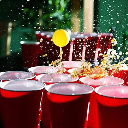 DR.DUDU Beverage Pong Cups and Balls Set, Giant Beverage Pong Game Set with 24 Cups 24 Pong Balls, 16oz
