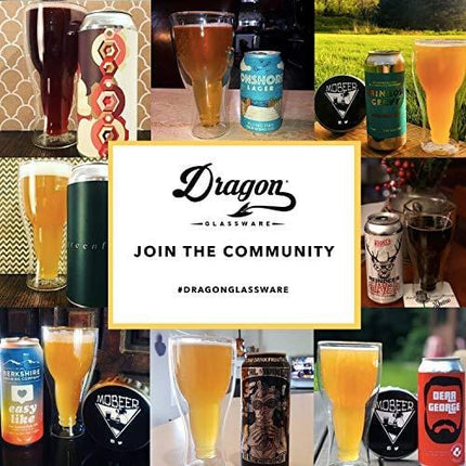 Dragon Glassware Beer Glass, Insulating Double Walled Glass, 13.5-Ounce