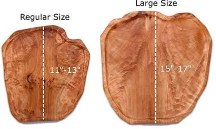 Driini Premium Handmade Root Wood Lazy Susan Turntable Organizer - Rustic Wooden Serving Platter Cheese Board (12")
