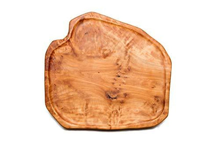 Driini Premium Handmade Root Wood Lazy Susan Turntable Organizer - Rustic Wooden Serving Platter Cheese Board (12")