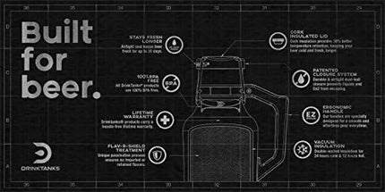 DrinkTanks 32 oz Vacuum Insulated Stainless Steel Beer Growler