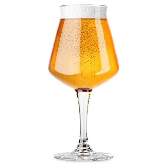 Advanced Mixology Nucleated Teku 3.0 Stemmed Beer Glass by Rastal - Nucleation Pint Glasses for Better Head Retention, Aroma and Flavor - 14.2 oz Craft Beer Glass for Enhanced Beer Drinking Bliss- Gift Idea for Men