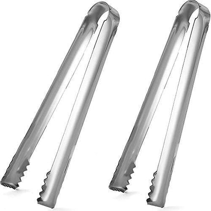 DUGATO Ice tongs, 2pcs 6.3 inch Stainless Steel with Sharp teeth make grabbing ice easy, for Ice Bucket Ice Sugar Cubes Coffee Bar Food Serving