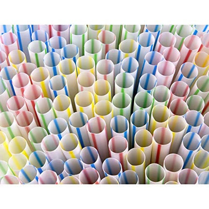 Flexible Plastic Straws Colored BPA-Free Disposable Bendy Straw 8" Long (200 Pack, Colorful)