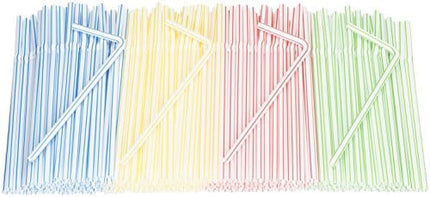 Flexible Plastic Straws Colored BPA-Free Disposable Bendy Straw 8" Long (200 Pack, Colorful)